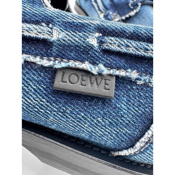 Loewe Campo Boat Shoes in Washed Denim Blue - Picture 8 of 12